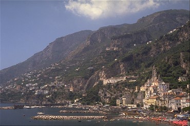 view of Amalfi from the sea