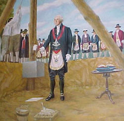 George Washington laying the cornerstone of the Capitol